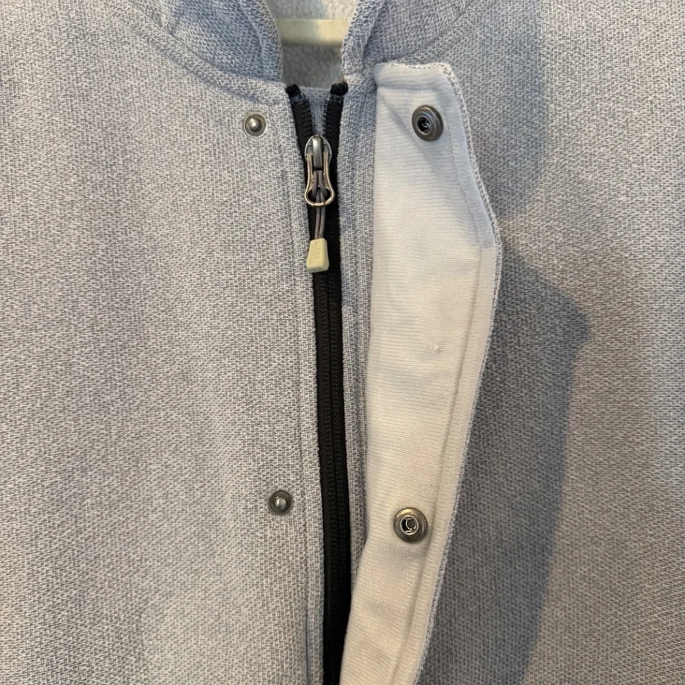 The North Face Men's Gray Fleece Zip & Button Snap Up, Size XXL